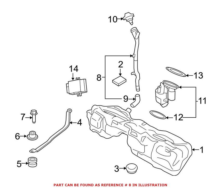 BMW Fuel Filler Neck 16117270992